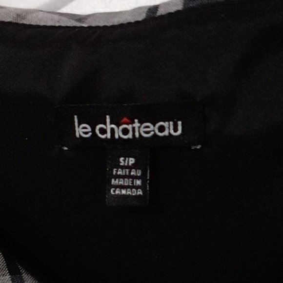 Le Chateau black silver plaid dress - Picture 5 of 7